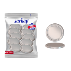 Hijyenik Paketli 10 Adet Kavanoz Kapağı Düz Renkler 82 mm Silver