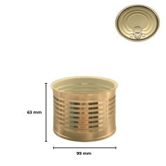 Sarkap 99x63 Als Laklı Kapaklı Konserve Kutusu Easy Open Kapak - Gold
