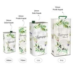 Sarkap Zeytinyağı Tenekesi Seti Beyaz Yeşil Zeytin