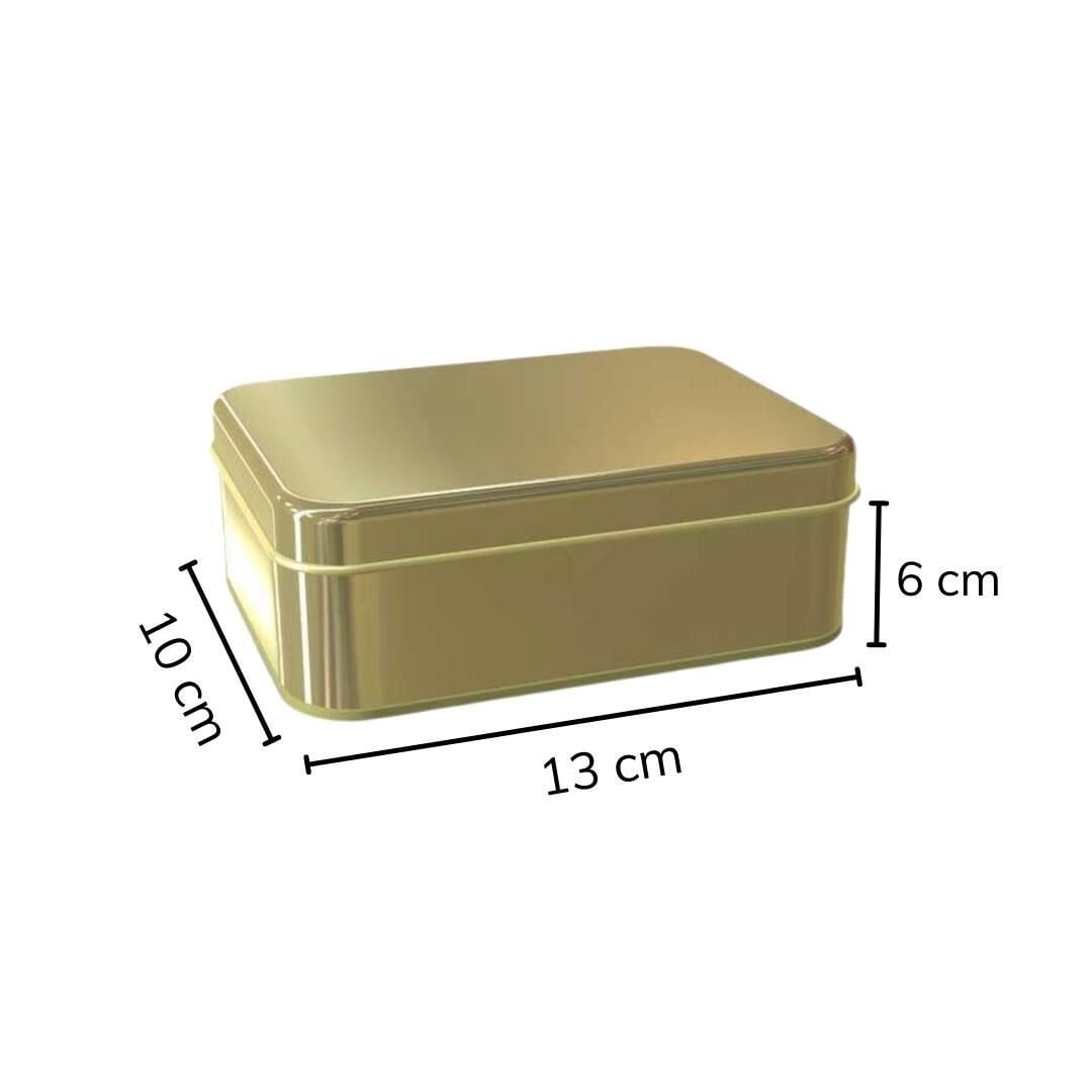 Sarkap 100x130x60 mm Metal Dikdörtgen Kutu Gold