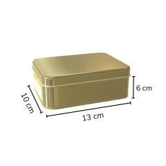 Sarkap 100x130x60 mm Metal Dikdörtgen Kutu Gold