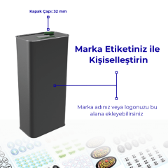 Sarkap 4 L (4000 ml) Kapaklı Kulplu Zeytinyağı Tenekesi Mat Siyah