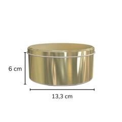 Sarkap 133x60 mm Metal Yuvarlak Kutu Gold