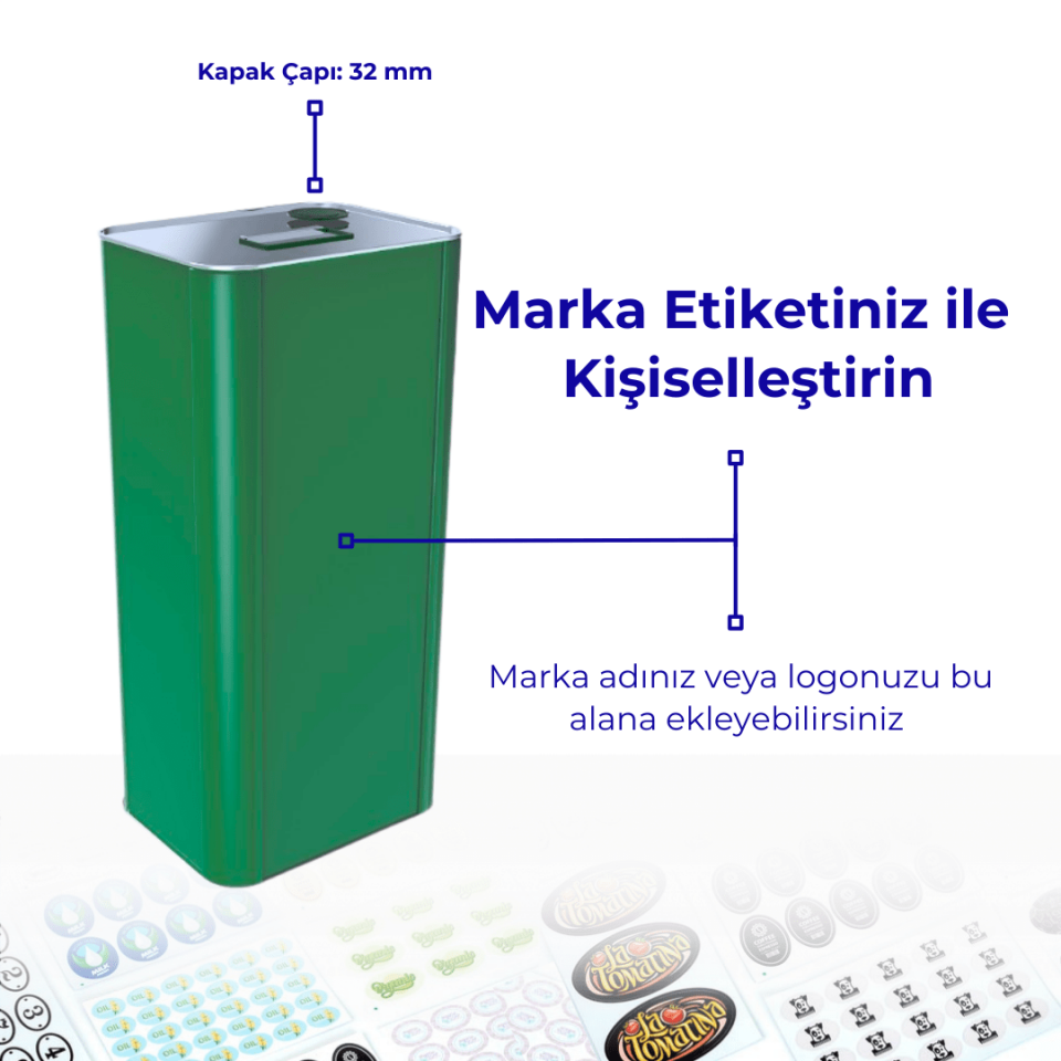 Sarkap 5 L 240 Adet Paletli Zeytinyağı Tenekesi Yeşil