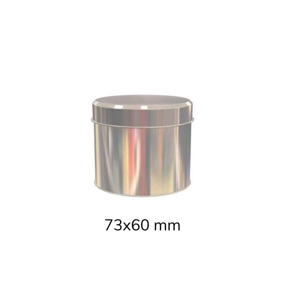 Sarkap 80'li 73x60 mm Metal Yuvarlak Kutu Silver