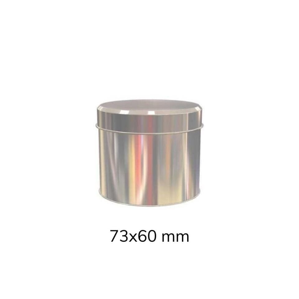 Sarkap 80'li 73x60 mm Metal Yuvarlak Kutu Silver