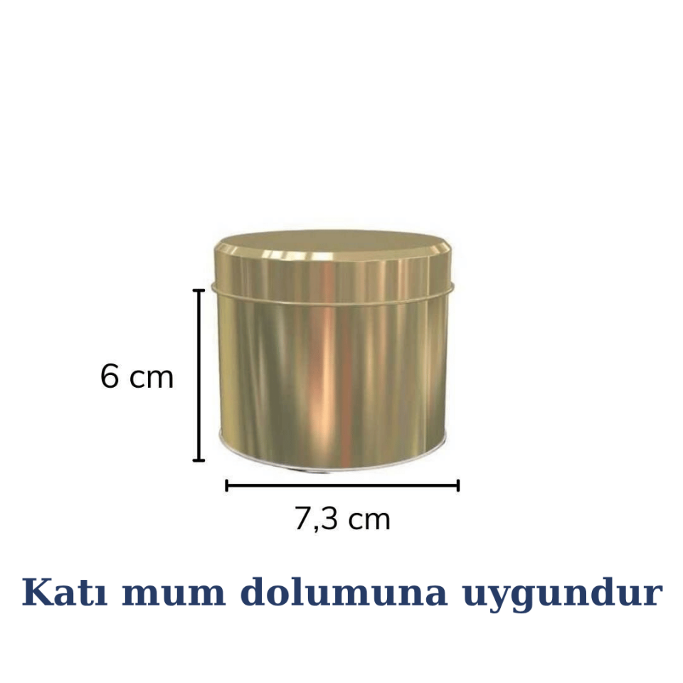 Sarkap 80'li 73x60 mm Metal Yuvarlak 25-50 Gr Çay Kutusu Gold
