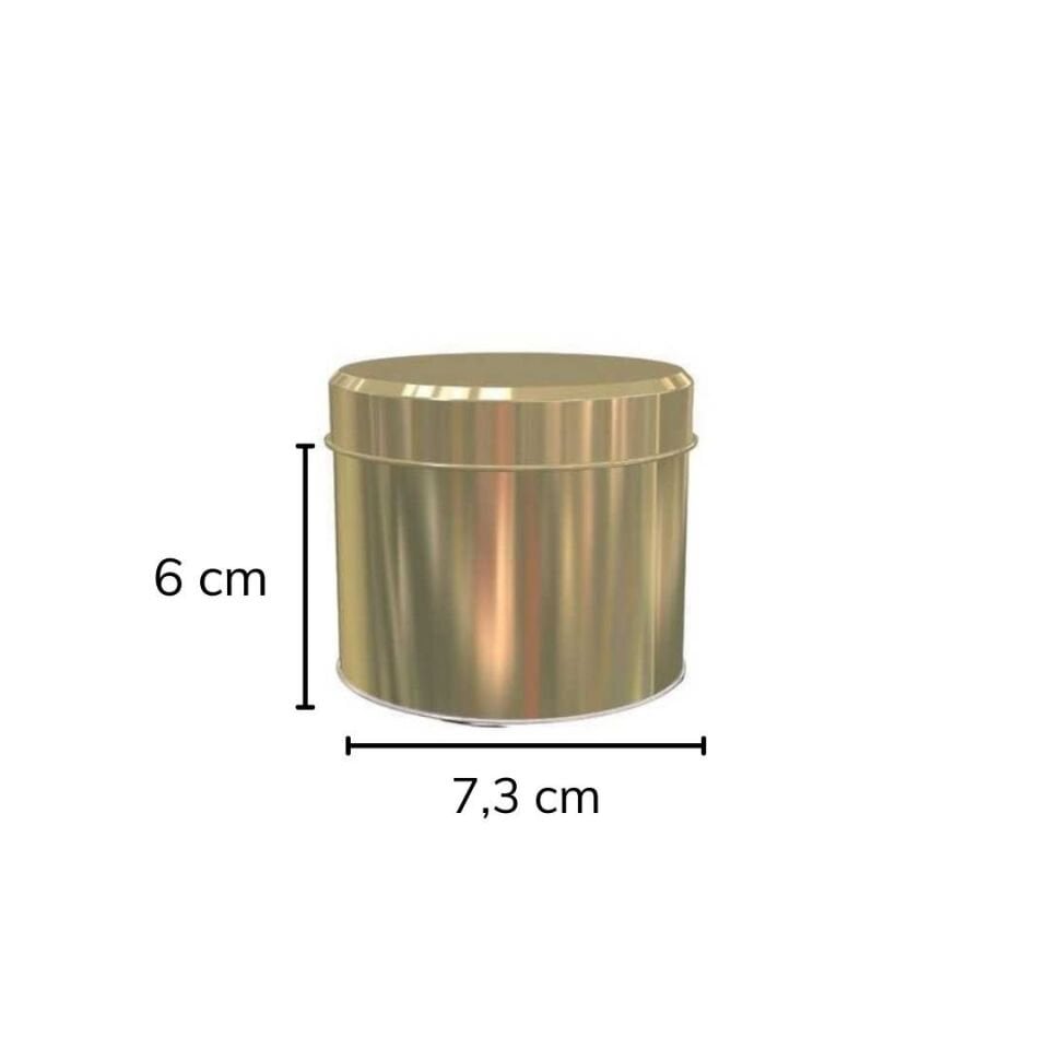 Sarkap 80'li 73x60 mm Metal Yuvarlak Kutu Gold