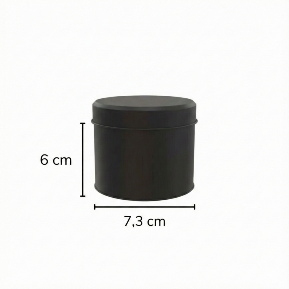 Sarkap 80'li 73x60 mm Metal Yuvarlak Kutu Mat Siyah