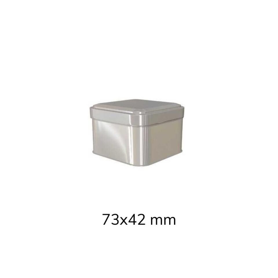 Sarkap 96'lı 73x42 mm Metal Kare Kutu Silver