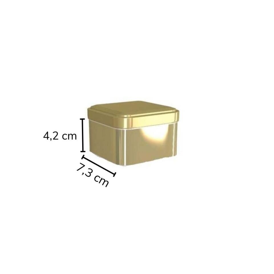Sarkap 96'lı 73x42 mm Metal Kare Kutu Gold