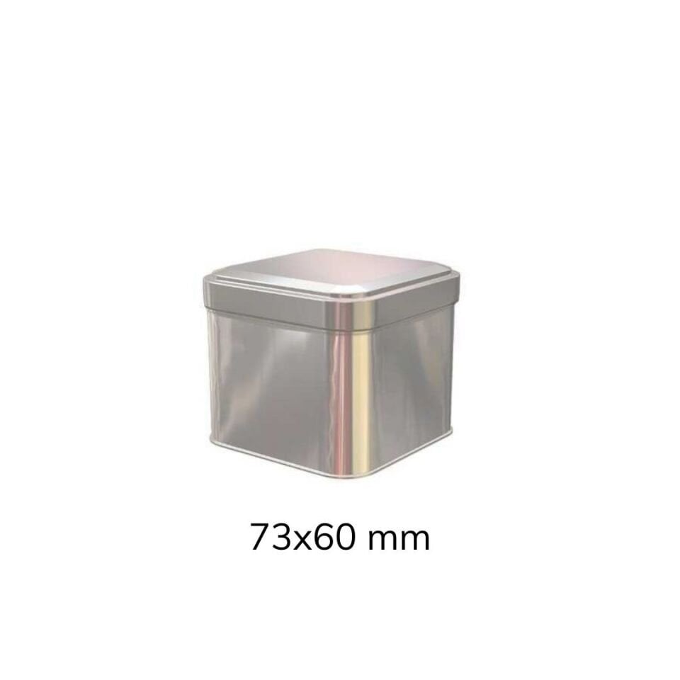 Sarkap 80'li 73x60 mm Metal Kare 25-50 Gr Çay Kutusu