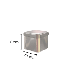 Sarkap 80'li 73x60 mm Metal Kare Kutu Silver
