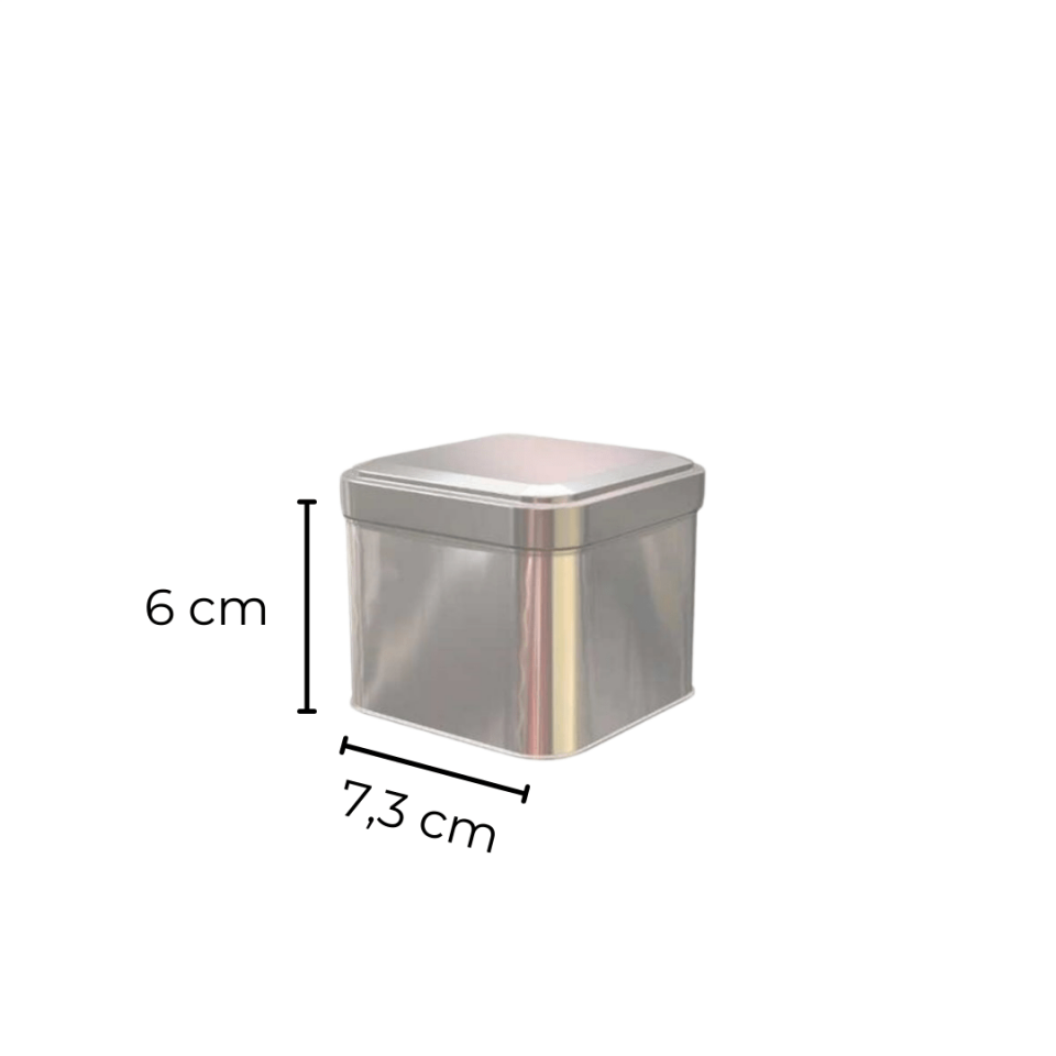 Sarkap 80'li 73x60 mm Metal Kare Kutu Silver