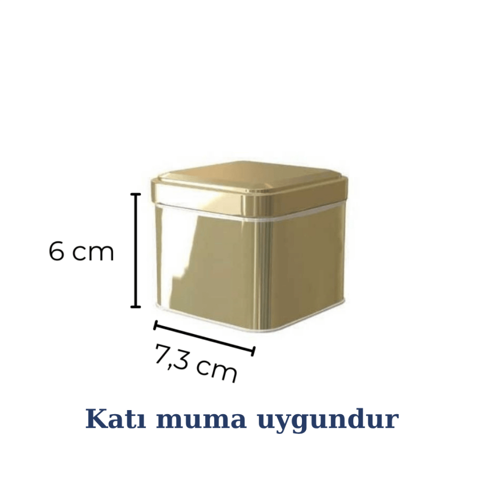 Sarkap 80'li 73x60 mm Metal Kare 25-50 Gr Çay Kutusu Gold