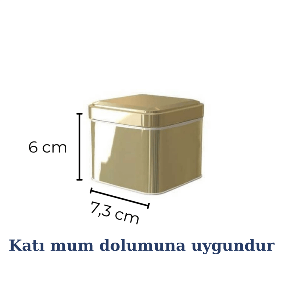 Sarkap 80'li 73x60 mm Metal Kare 25-50 Gr Çay Kutusu Gold