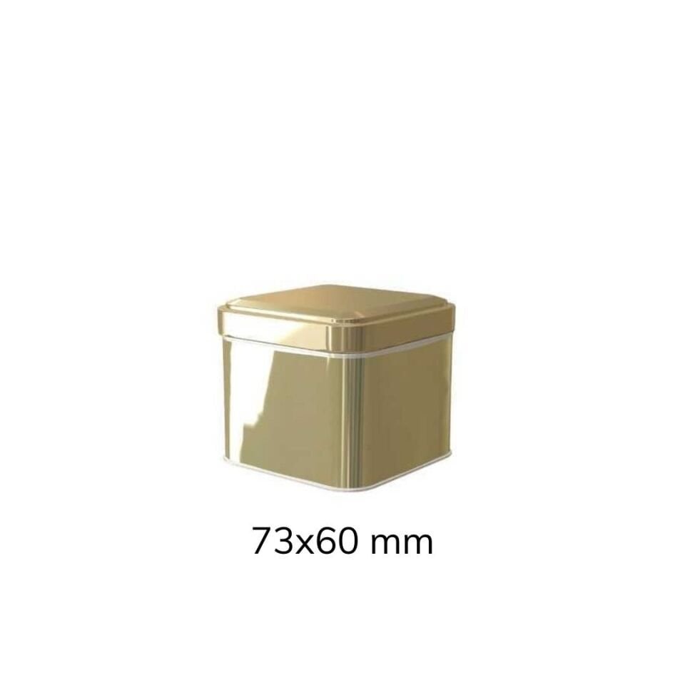 Sarkap 80'li 73x60 mm Metal Kare Kutu Gold