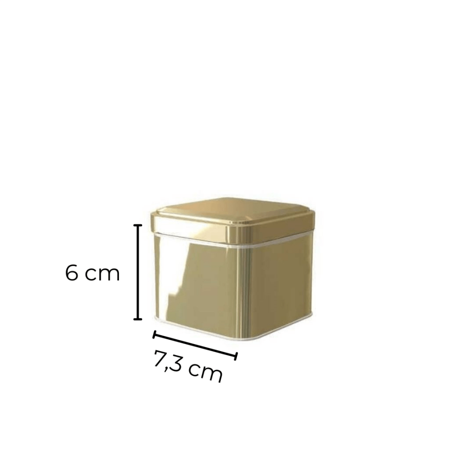 Sarkap 80'li 73x60 mm Metal Kare Kutu Gold