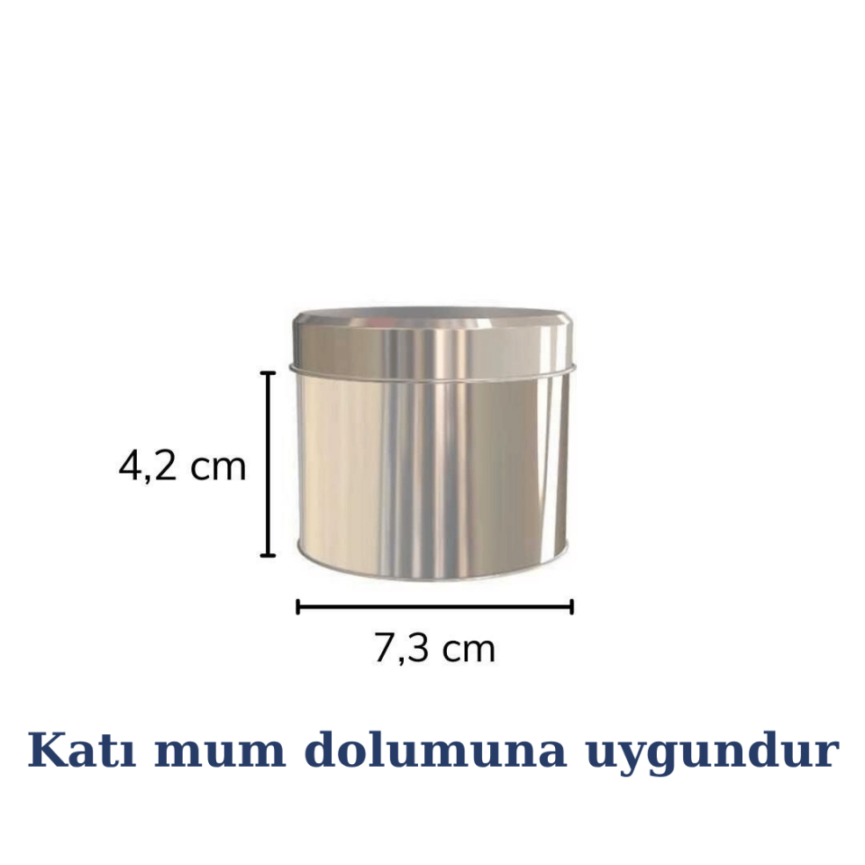 Sarkap 100'lü 73x42 mm Metal Yuvarlak 25-50 Gr Çay Kutusu Silver