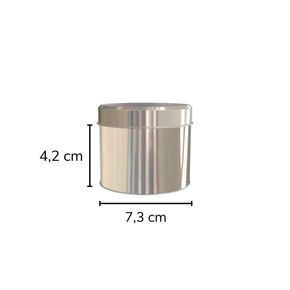 Sarkap 100'lü 73x42 mm Metal Yuvarlak Kutu Silver
