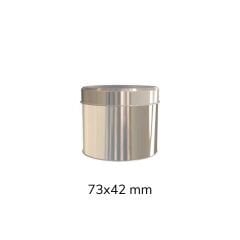 Sarkap 100'lü 73x42 mm Metal Yuvarlak Kutu Silver