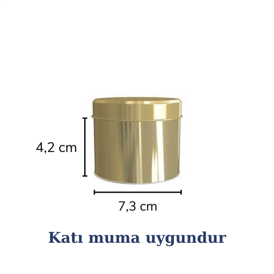 Sarkap 100'lü 73x42 mm Metal Yuvarlak 25-50 Gr Çay Kutusu Gold
