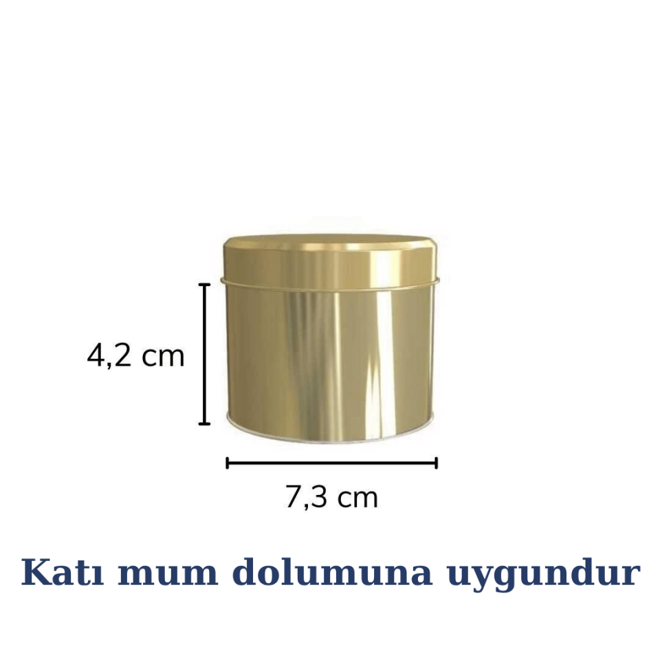 Sarkap 100'lü 73x42 mm Metal Yuvarlak 25-50 Gr Çay Kutusu Gold