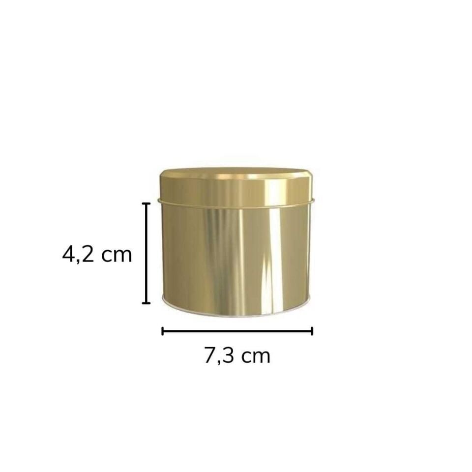 Sarkap 100'lü 73x42 mm Metal Yuvarlak Kutu Gold