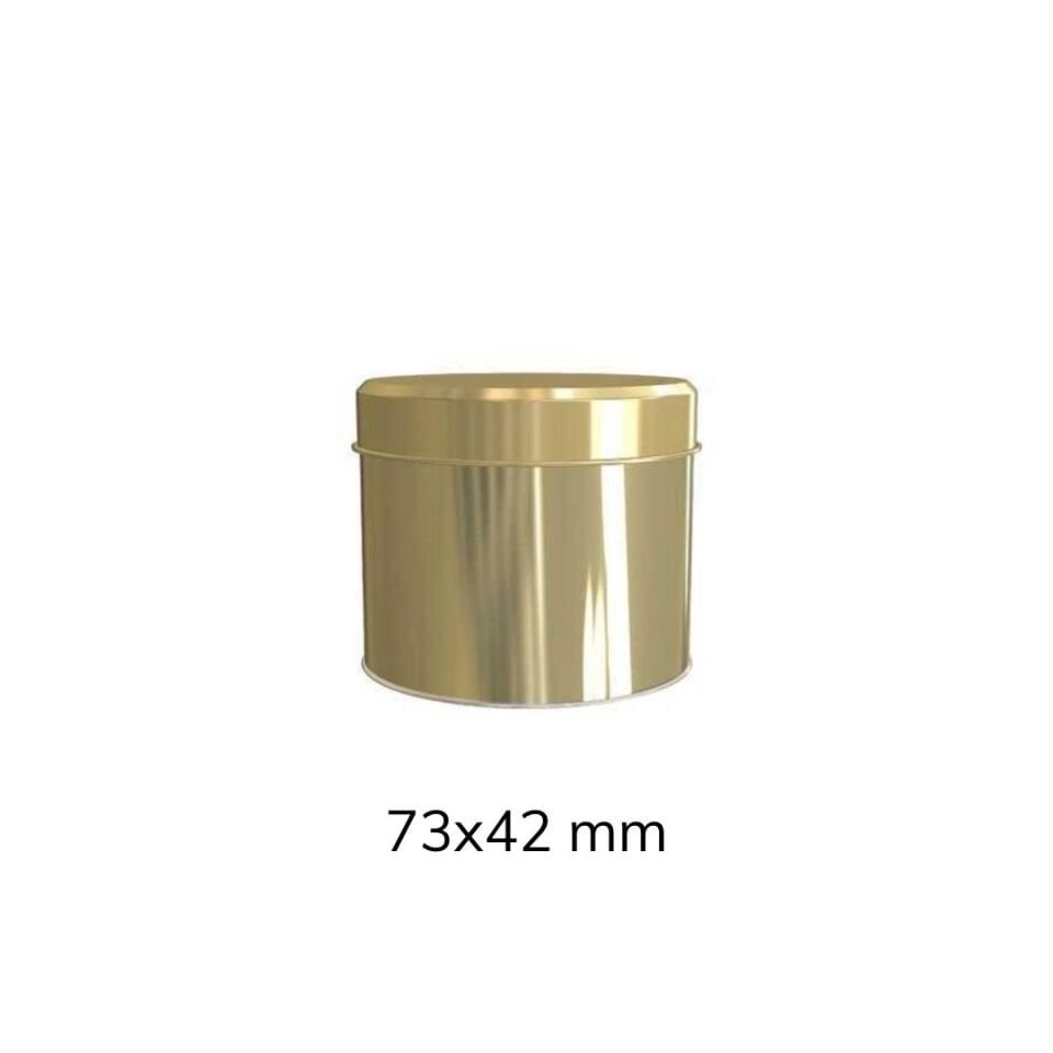 Sarkap 100'lü 73x42 mm Metal Yuvarlak Kutu Gold