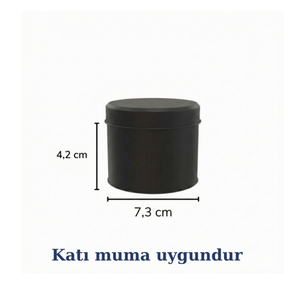 Sarkap 100'lü 73x42 mm Metal Yuvarlak 25-50 Gr Çay Kutusu Mat Siyah