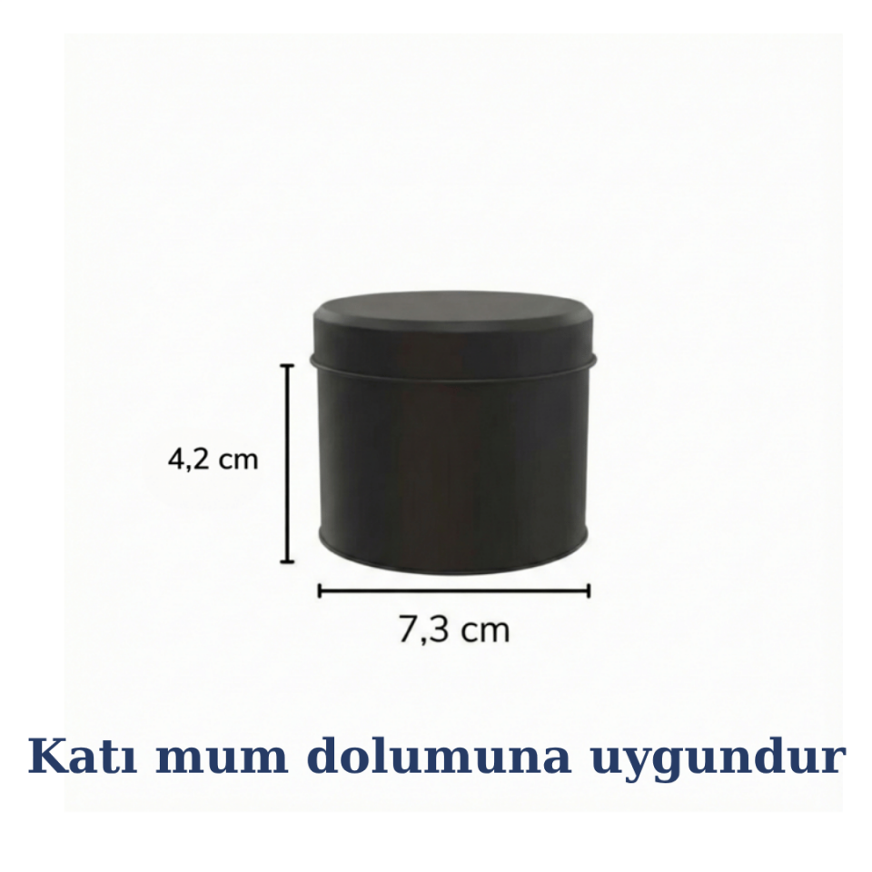 Sarkap 100'lü 73x42 mm Metal Yuvarlak 25-50 Gr Çay Kutusu Mat Siyah
