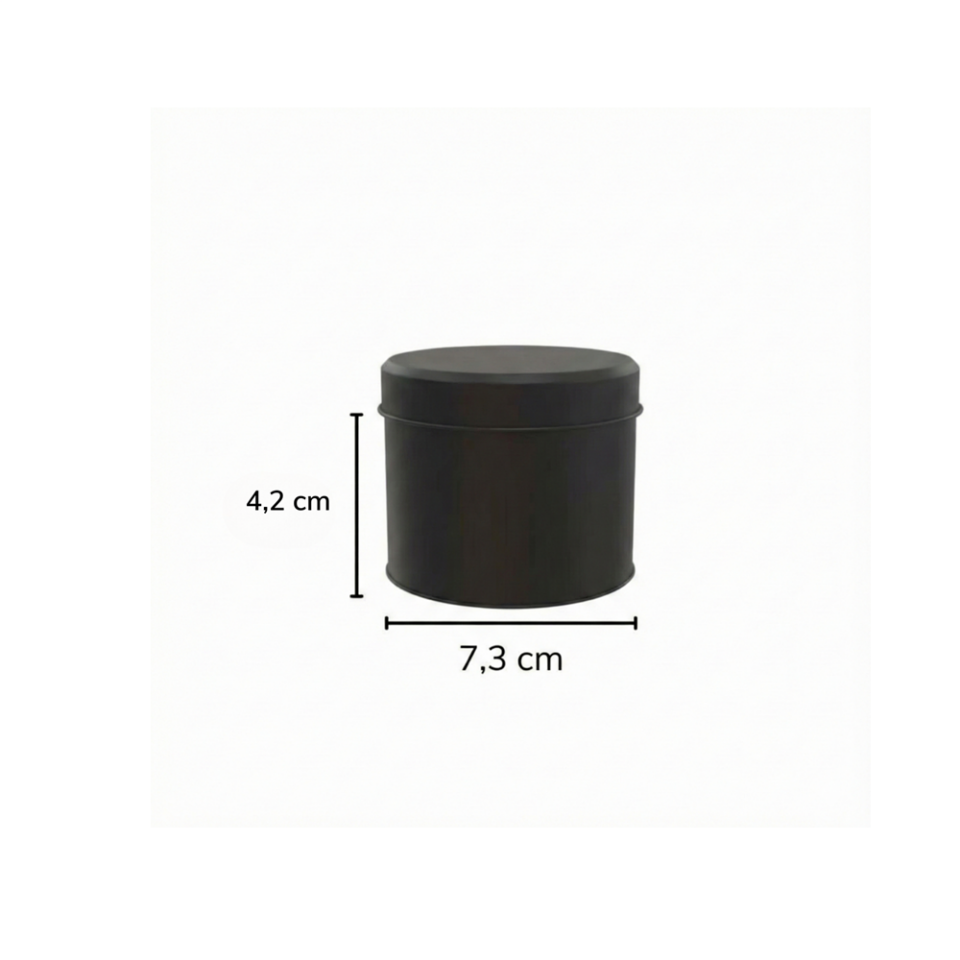 Sarkap 100'lü 73x42 mm Metal Yuvarlak Kutu Mat Siyah