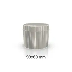 Sarkap 44'lü 99x60 mm Metal Yuvarlak Kutu Silver