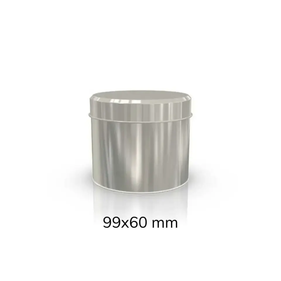Sarkap 44'lü 99x60 mm Metal Yuvarlak Kutu Silver