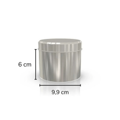 Sarkap 44'lü 99x60 mm Metal Yuvarlak Kutu Silver