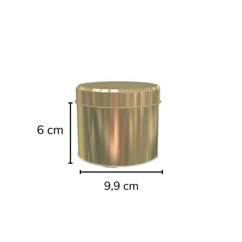 Sarkap 44'lü 99x60 mm Metal Yuvarlak Kutu Gold