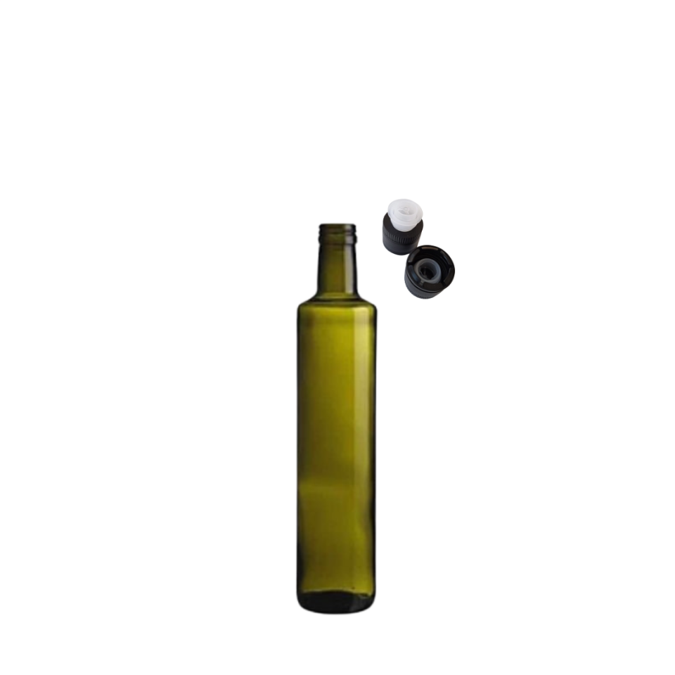 Sarkap 250 ml Dorika 3822 Adet Paletli Yeşil Cam Zeytinyağı Şişesi Yağdanlık Akıtmalı -