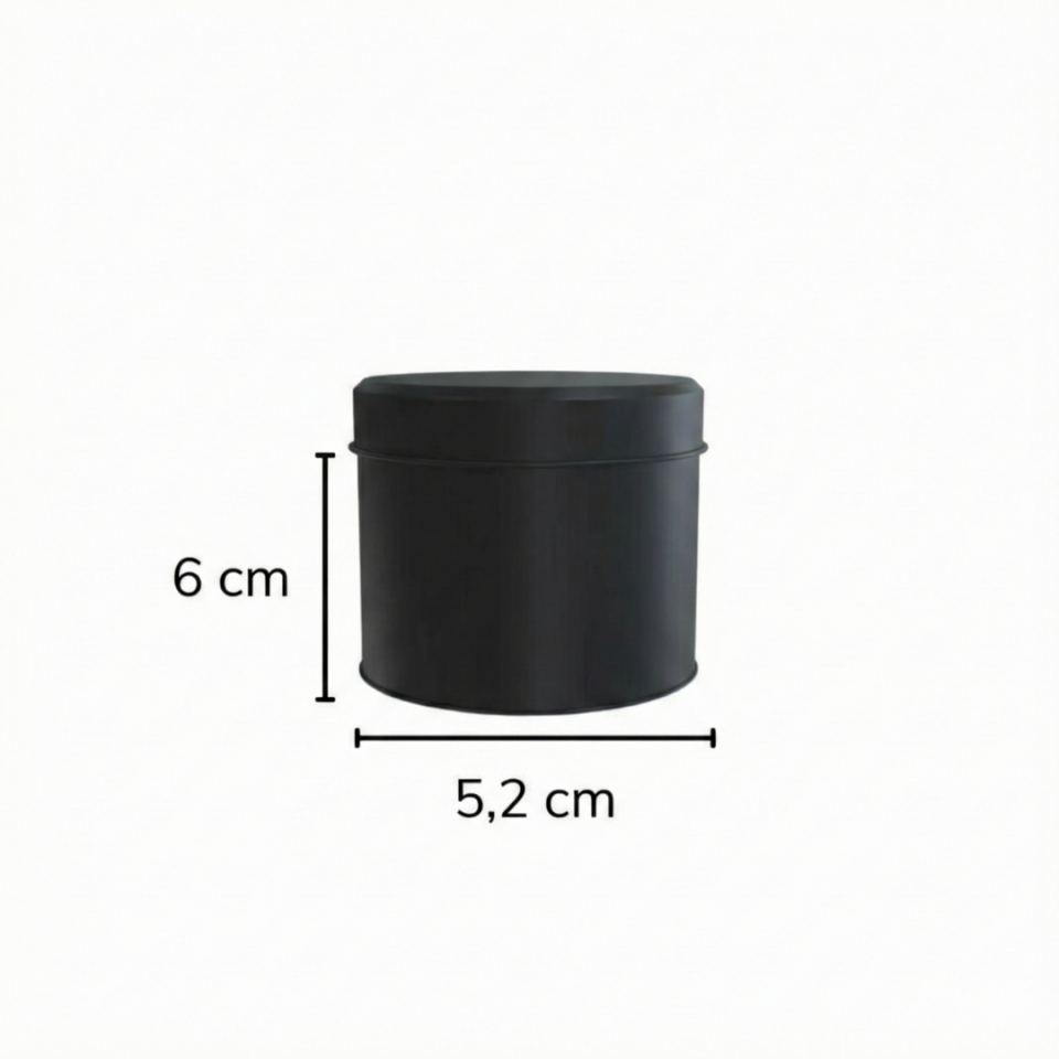 Sarkap 164'lü 52x60 mm Metal Yuvarlak Kutu Mat Siyah