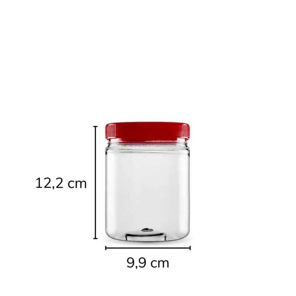 Sarkap 750 ml 847 Adet Paletli Silindir Pet Kavanoz Kırmızı Kapaklı