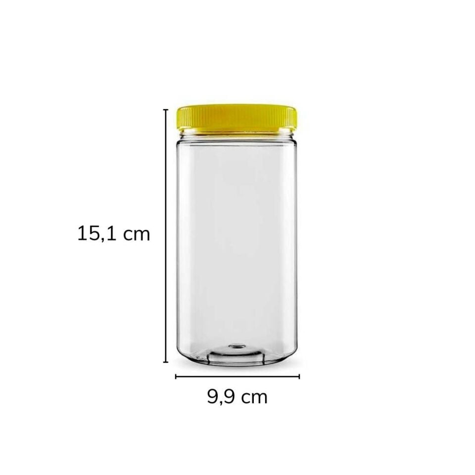 Sarkap 1000 ml 847'li Silindir Pet Kavanoz YeşilKapak