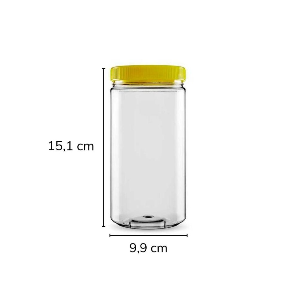 Sarkap 1000 ml 847'li Silindir Pet Kavanoz YeşilKapak