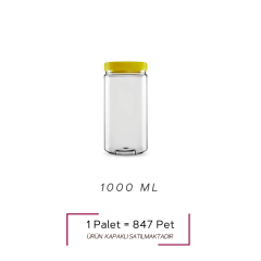 Sarkap 1000 ml 847 Adet Paletli Silindir Pet Kavanoz SarıKapak