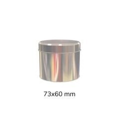 Sarkap 73x60 mm Metal Yuvarlak Kutu Silver