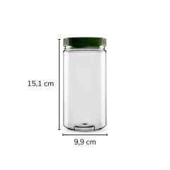 Sarkap 1000 ml 847 Adet Paletli Silindir Pet Kavanoz YeşilKapak