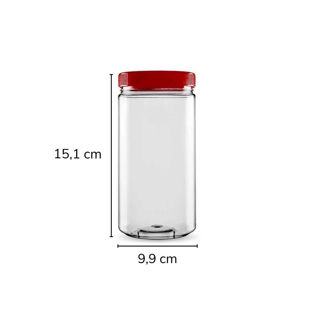 Sarkap 1000 ml 847 Adet Paletli Silindir Pet Kavanoz KIRMIZIKAPAK