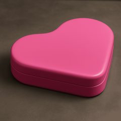 Sarkap Kalpli Metal Saklama Kutusu 171x150x39 mm Pembe