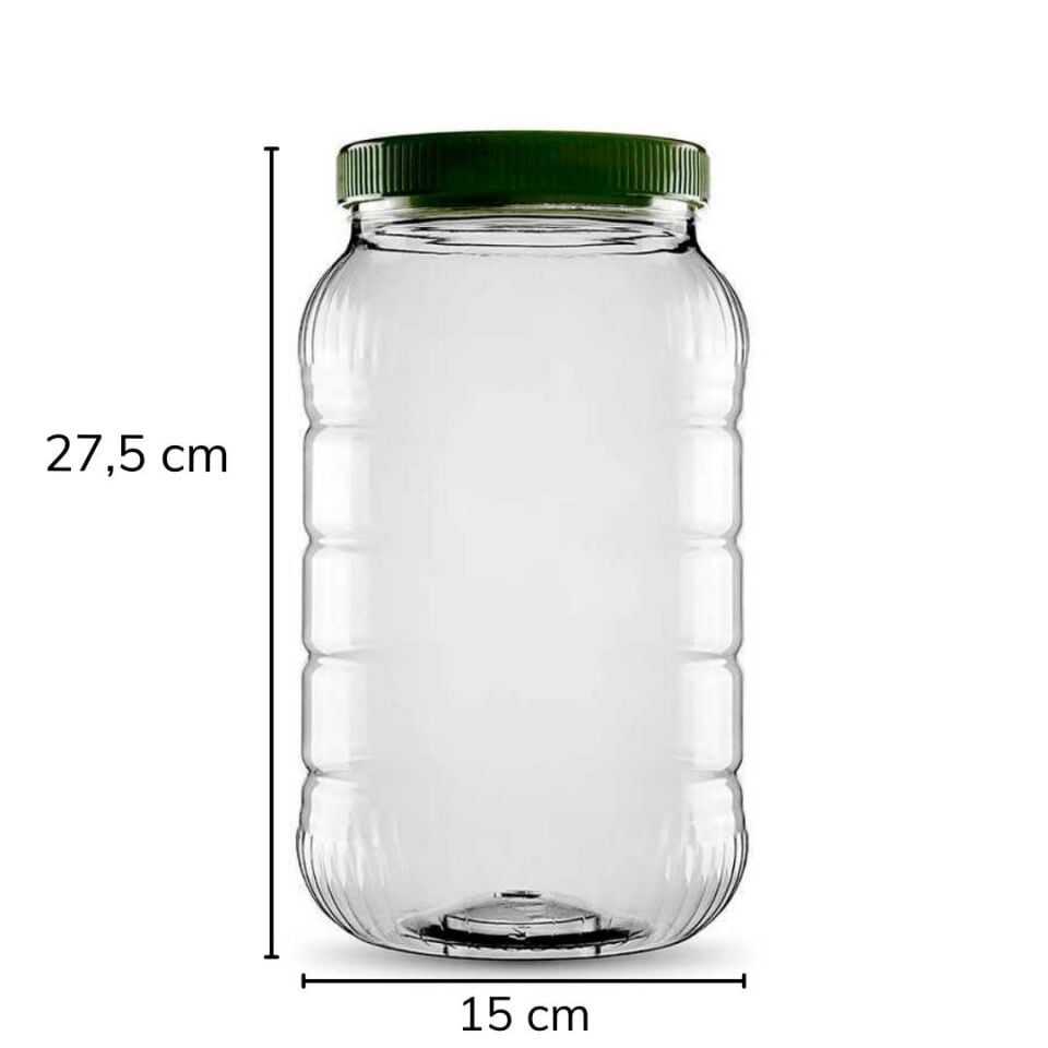 Sarkap 5000 ml 378 Adet Paletli Uzun Dilimli Pet Kavanoz YeşilKapak