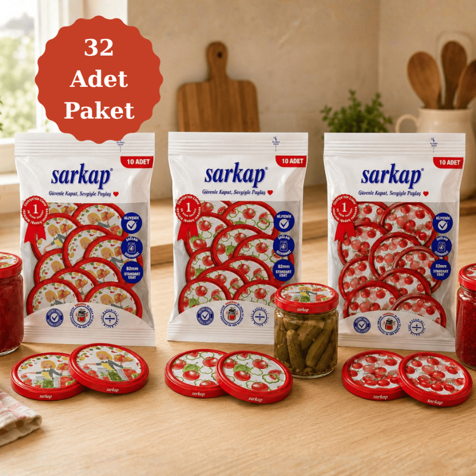 Hijyenik 82 mm Kapak 10lu Paket x 32 Adet ŞefSarı-DomatesSeri