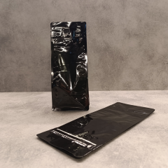 Sarkap 50 Adet Paketli Parlak Siyah Flat Bottom Kilitli Doypack 10x24,5cm