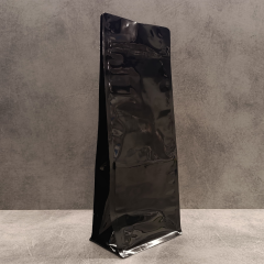 Sarkap 50 Adet Paketli Parlak Siyah Flat Bottom Kilitli Doypack 14x37cm
